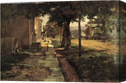 Vernon Canvas Paintings - Street in Vernon by Theodore Clement Steele