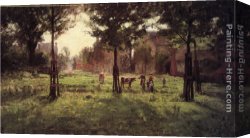Vernon Canvas Paintings - Summer Days at Vernon by Theodore Clement Steele