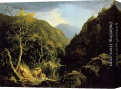 Catskill Canvas Paintings - Autumn in the Catskills by Thomas Cole
