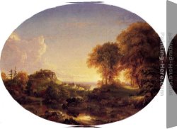 Catskill Canvas Paintings - Catskill Landscape by Thomas Cole