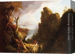 Sacrifice Canvas Paintings - Indian Sacrifice by Thomas Cole
