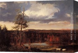 Seated Canvas Paintings - Landscape, the Seat of Mr. Featherstonhaugh in the Distance by Thomas Cole