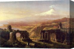 Mount Etna From Taormina Canvas Paintings - Mount Aetna from Taormina by Thomas Cole