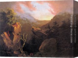Catskill Canvas Paintings - Mountain Sunrise, Catskill by Thomas Cole