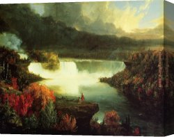 Genesis The Fall And Expulsion From Paradise The Original Sin Canvas Paintings - Niagara Falls by Thomas Cole
