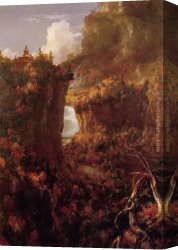 Genesee Canvas Paintings - Portage Falls on the Genesee by Thomas Cole