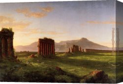 Cole Canvas Paintings - Roman Campagna by Thomas Cole