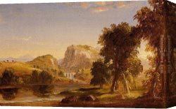Sketch Canvas Paintings - Sketch for Dream of Arcadia by Thomas Cole
