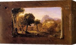Study of a Punt Moored at Twickenham Canvas Paintings - Study for Dream of Arcadia by Thomas Cole