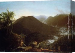 Catskill Canvas Paintings - Sunrise in the Catskill Mountains by Thomas Cole