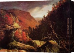 Catskill Canvas Paintings - The Clove Catskills I by Thomas Cole