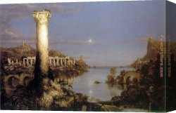Cole Canvas Paintings - The Course of Empire Desolation by Thomas Cole