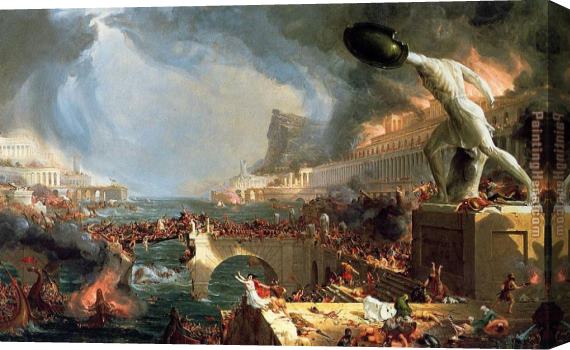 Thomas Cole The Course of Empire Destruction Stretched Canvas Painting ...