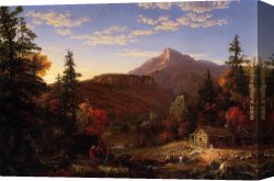 Hunter Mountain, Twilight Canvas Paintings - The Hunter's Return by Thomas Cole