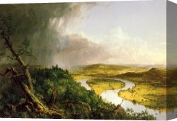 Cole Canvas Paintings - The Oxbow by Thomas Cole