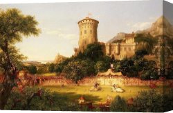 Cole Canvas Paintings - The Past by Thomas Cole