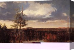 Seated Canvas Paintings - the Seat of Mr. Featherstonhaugh in the Distance by Thomas Cole