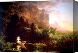 Childhood Sweethearts Canvas Paintings - The Voyage of Life Childhood by Thomas Cole