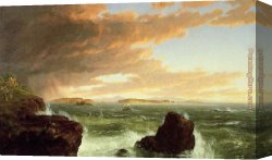 Deserted Canvas Paintings - View Across Frenchmans Bay from Mount Desert Island After a Squall by Thomas Cole