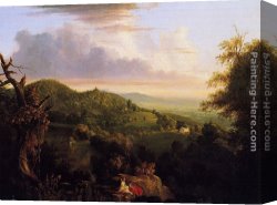 Seated Canvas Paintings - View of Monte Video, Seat of Daniel Wadsworth, Esq. by Thomas Cole