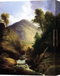 Thomas Doughty Canvas Paintings - At the Waterfall by Thomas Doughty