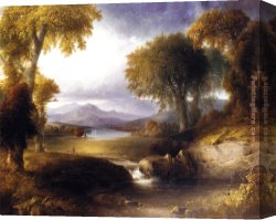 Thomas Doughty Canvas Paintings - Autumn Landscape by Thomas Doughty