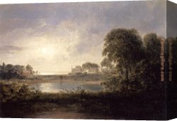 Thomas Doughty Canvas Paintings - Moonlight by Thomas Doughty