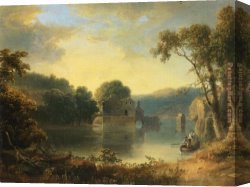 Thomas Doughty Canvas Paintings - Ruins in a Landscape by Thomas Doughty