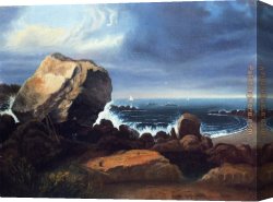 Thomas Doughty Canvas Paintings - Scituate Beach, Massachusetts by Thomas Doughty