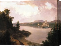 Thomas Doughty Canvas Paintings - View on the St. Croix River near Robbinston by Thomas Doughty