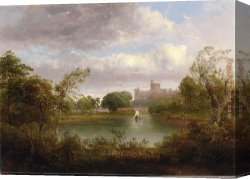 Thomas Doughty Canvas Paintings - Windsor Castle by Thomas Doughty