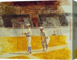 Player Canvas Paintings - Baseball Players Practicing by Thomas Eakins