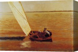 Sailing Canvas Paintings - Sailing by Thomas Eakins