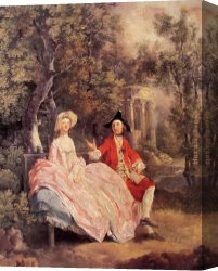 Conversation Canvas Paintings - Conversation in a Park by Thomas Gainsborough