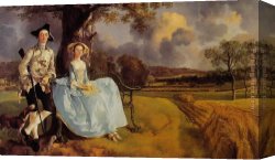 Andrew Canvas Paintings - Mr and Mrs Andrews by Thomas Gainsborough