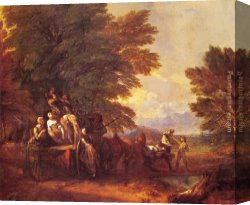 A Harvest Festival Canvas Paintings - The Harvest Wagon by Thomas Gainsborough