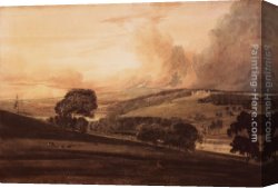 East Bergholt Rectory Canvas Paintings - Harewood House, Yorkshire, from the South-East by Thomas Girtin