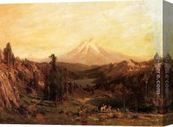 Mount Etna From Taormina Canvas Paintings - Mount Shasta and Castle Lake, California by Thomas Hill