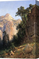Valley of The Yosemite Canvas Paintings - North Dome, Yosemite Valley by Thomas Hill