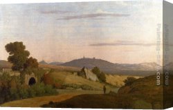 View of The Ponte Vecchio, Florence Canvas Paintings - View From Ponte Loreto, An Antique Bridge Near Nettuno by Thomas Jones
