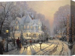 A Holiday Gathering Canvas Paintings - A Holiday Gathering by Thomas Kinkade