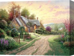 Thomas Doughty Canvas Paintings - A Peaceful Time by Thomas Kinkade