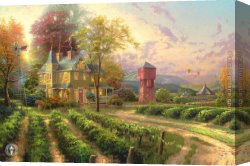 Harvest Landscape Canvas Paintings - Abundant Harvest by Thomas Kinkade