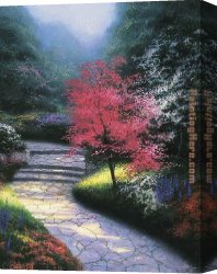 The Light of Peace Canvas Paintings - Afternoon Light Dogwood by Thomas Kinkade