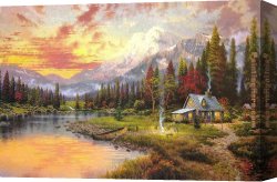 Evening Canvas Paintings - Beginning of a Perfect Evening I by Thomas Kinkade