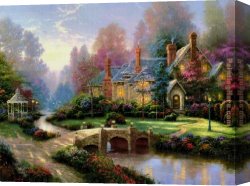 Promise of Spring Canvas Paintings - Beyond Spring Gate by Thomas Kinkade