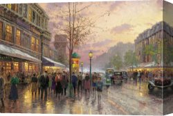 The Light of Peace Canvas Paintings - BOULEVARD OF LIGHTS PARIS by Thomas Kinkade
