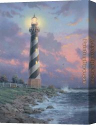 The Light of Peace Canvas Paintings - Cape Hatteras Light by Thomas Kinkade