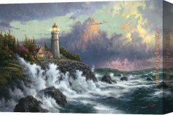 Peace in The Midst of The Storm Canvas Paintings - Conquering the Storms by Thomas Kinkade