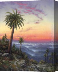 Deserted Canvas Paintings - Desert Sunset by Thomas Kinkade